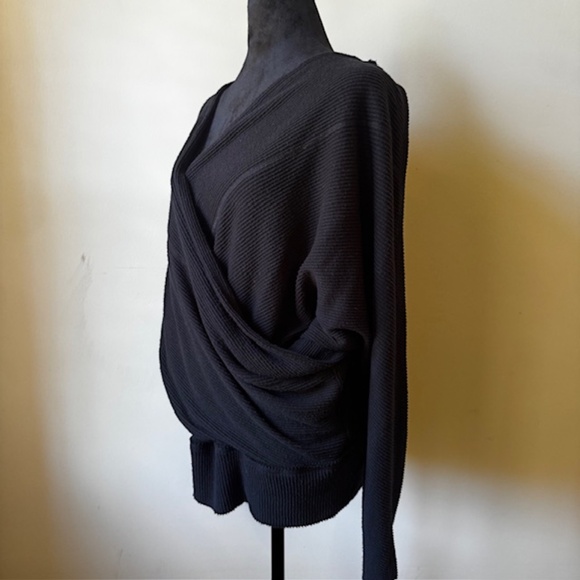 Free People Cozy With You Wrap Sweater - Size Small - Black - Picture 2 of 6